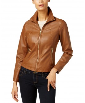 Kenneth Cole Faux-Leather Moto Jacket